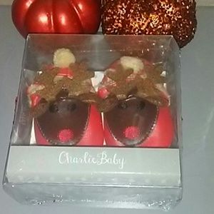 Charlie Paige baby reindeer booties 0-6m